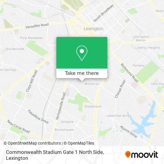 Mapa de Commonwealth Stadium Gate 1 North Side