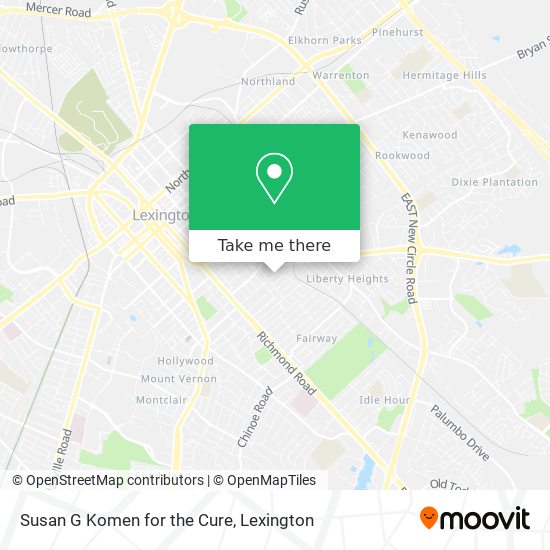 Mapa de Susan G Komen for the Cure