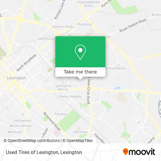 Used Tires of Lexington map