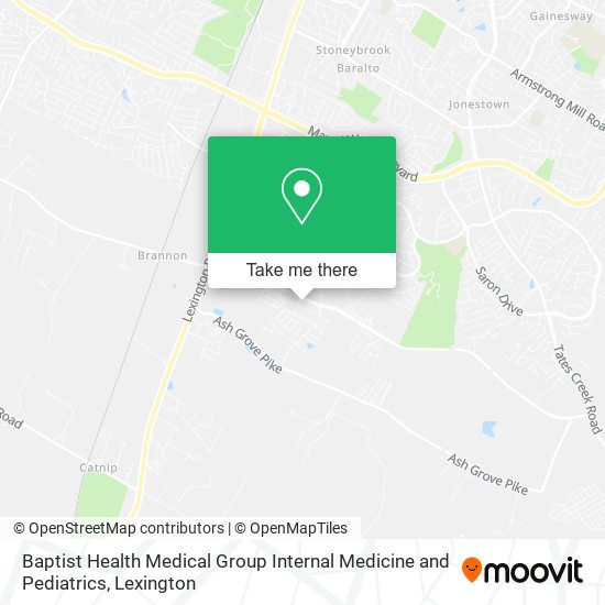 Mapa de Baptist Health Medical Group Internal Medicine and Pediatrics