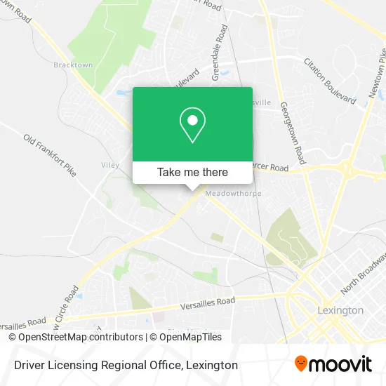 Driver Licensing Regional Office map