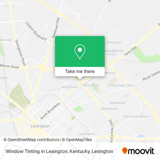 Window Tinting in Lexington, Kentucky map