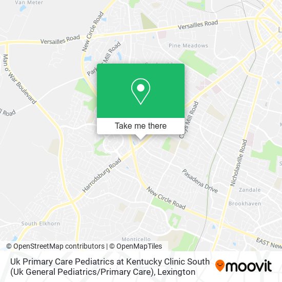 Mapa de Uk Primary Care Pediatrics at Kentucky Clinic South (Uk General Pediatrics / Primary Care)