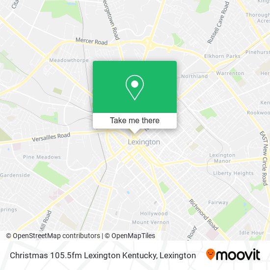 Christmas 105.5fm Lexington Kentucky map