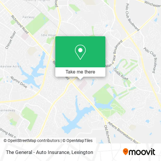 The General - Auto Insurance map