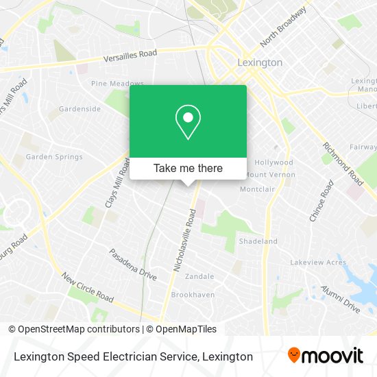 Mapa de Lexington Speed Electrician Service