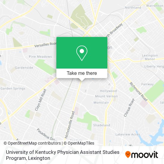 Mapa de University of Kentucky Physician Assistant Studies Program