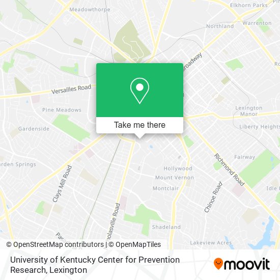 University of Kentucky Center for Prevention Research map