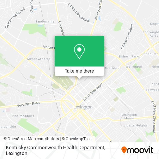 Mapa de Kentucky Commonwealth Health Department