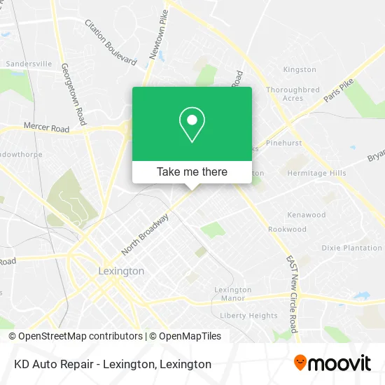 KD Auto Repair - Lexington map