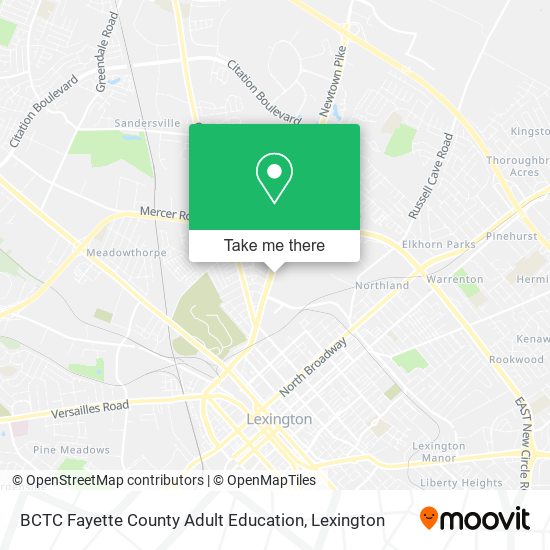 Mapa de BCTC Fayette County Adult Education
