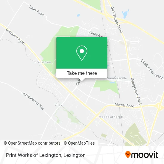 Print Works of Lexington map