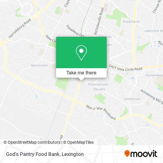 Mapa de God's Pantry Food Bank