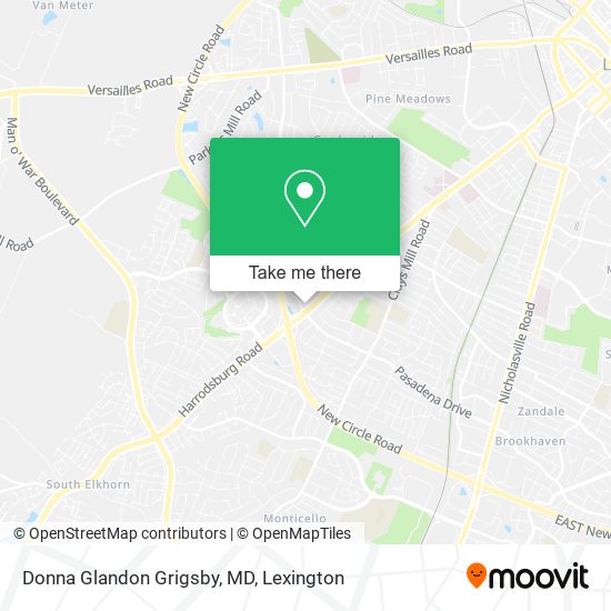 Donna Glandon Grigsby, MD map