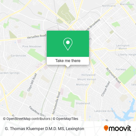 G. Thomas Kluemper D.M.D. MS map