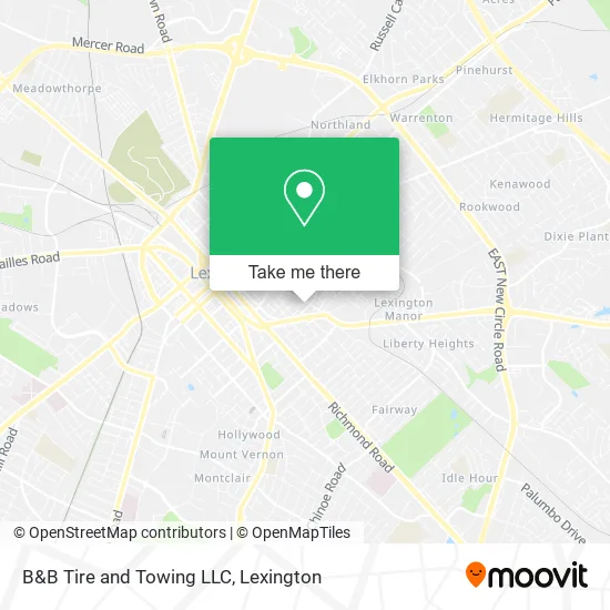 Mapa de B&B Tire and Towing LLC