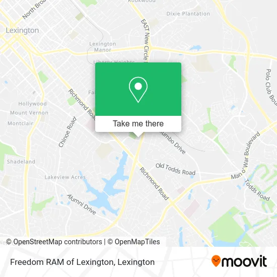 Freedom RAM of Lexington map