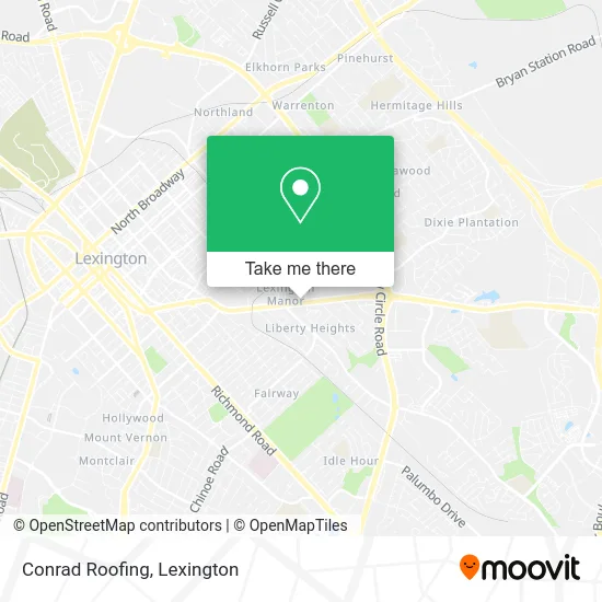 Conrad Roofing map