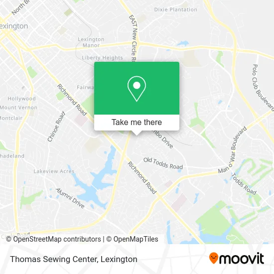 Thomas Sewing Center map