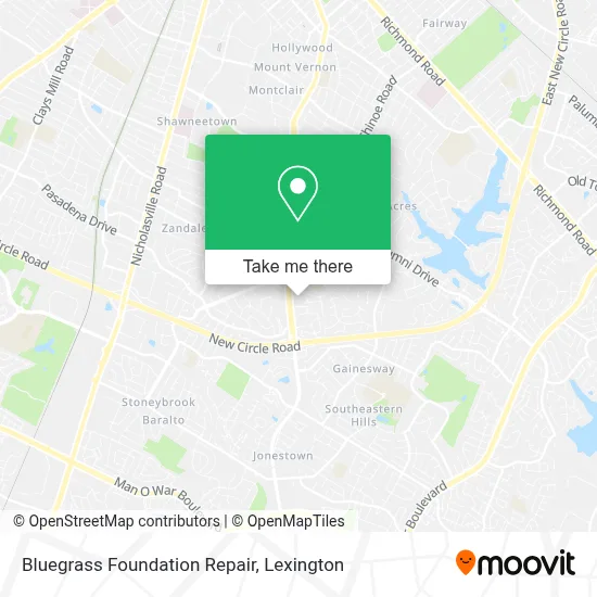 Bluegrass Foundation Repair map