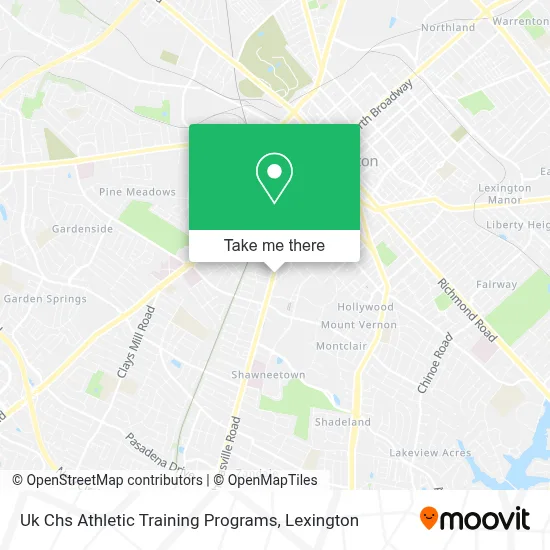 Uk Chs Athletic Training Programs map