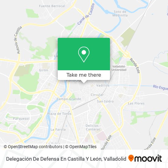 Delegación De Defensa En Castilla Y León map