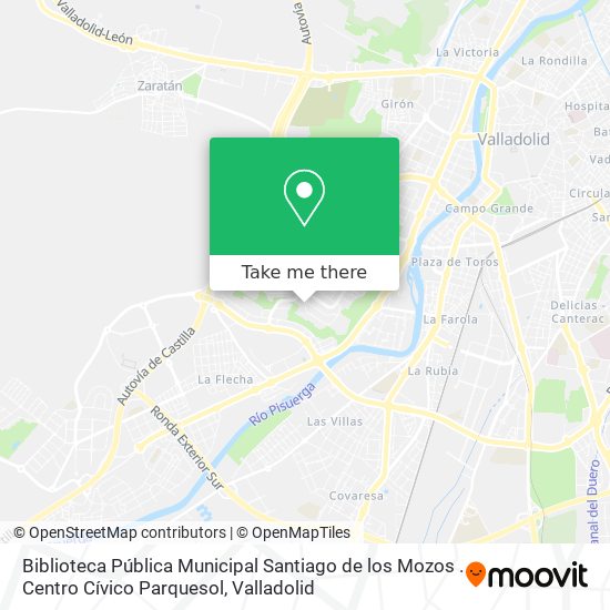 Biblioteca Pública Municipal Santiago de los Mozos . Centro Cívico Parquesol map