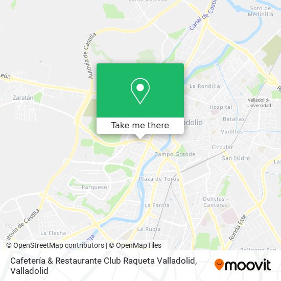 Cafetería & Restaurante Club Raqueta Valladolid map