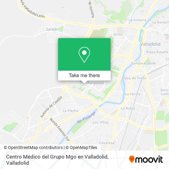 mapa Centro Médico del Grupo Mgo en Valladolid