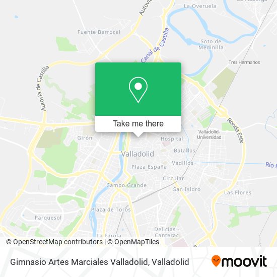 mapa Gimnasio Artes Marciales Valladolid