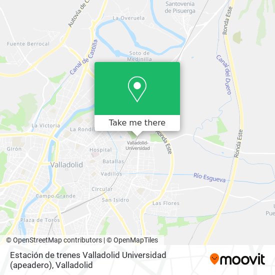 Estación de trenes Valladolid Universidad (apeadero) map