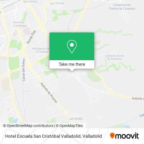Hotel Escuela San Cristóbal Valladolid map