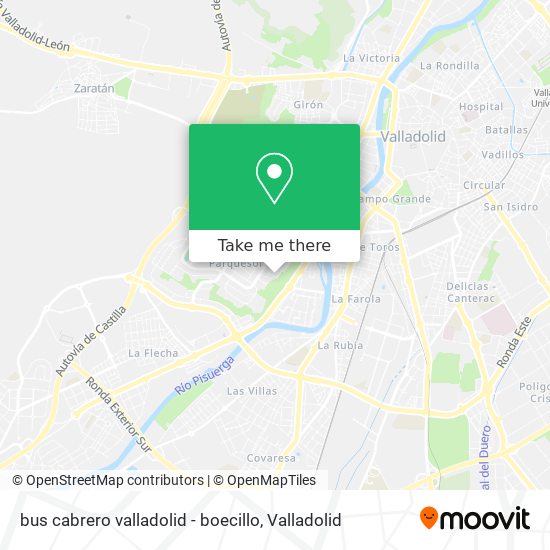 bus cabrero valladolid - boecillo map