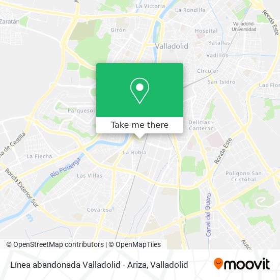 Línea abandonada Valladolid - Ariza map