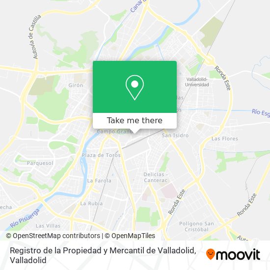 Registro de la Propiedad y Mercantil de Valladolid map
