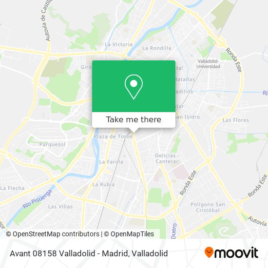 Avant 08158 Valladolid - Madrid map