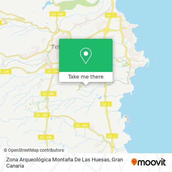 Zona Arqueológica Montaña De Las Huesas map