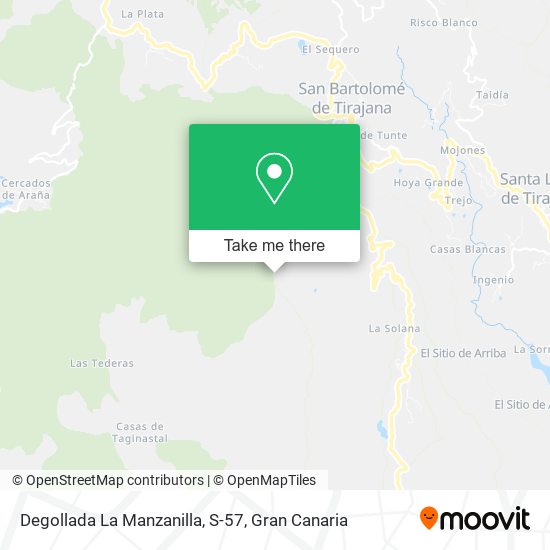 Degollada La Manzanilla, S-57 map