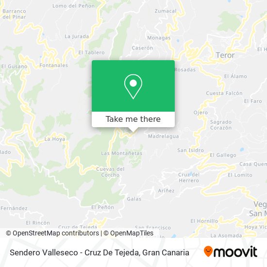 mapa Sendero Valleseco - Cruz De Tejeda