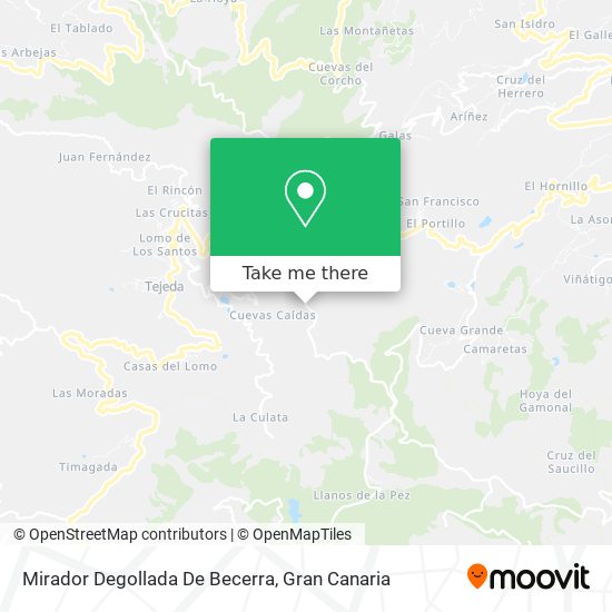 mapa Mirador Degollada De Becerra