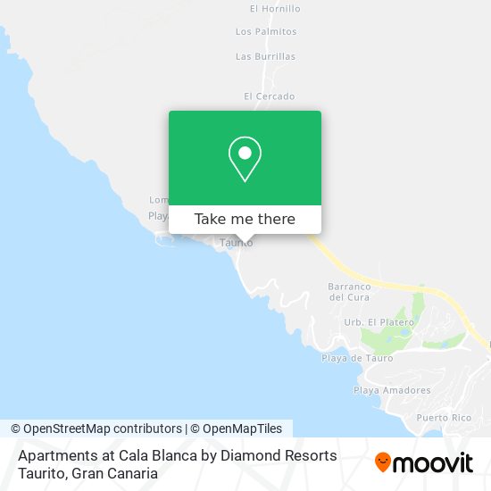 How to get to Apartments at Cala Blanca by Diamond Resorts Taurito in  Mog�30 by Bus?