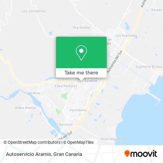 Autoservicio Aramis map