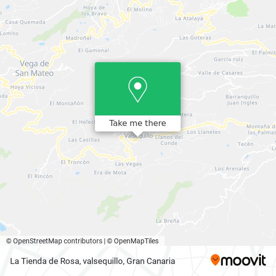 mapa La Tienda de Rosa, valsequillo