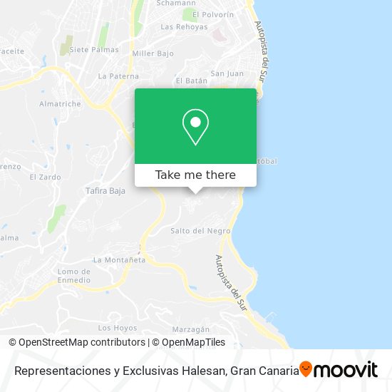 Representaciones y Exclusivas Halesan map