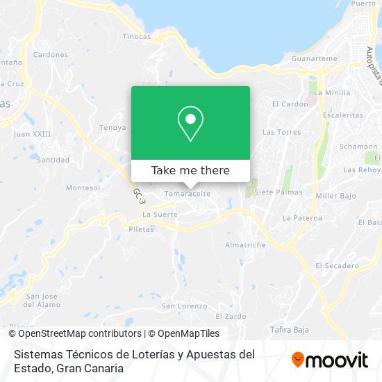 Sistemas Técnicos de Loterías y Apuestas del Estado map