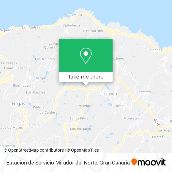 Estacion de Servicio Mirador del Norte map