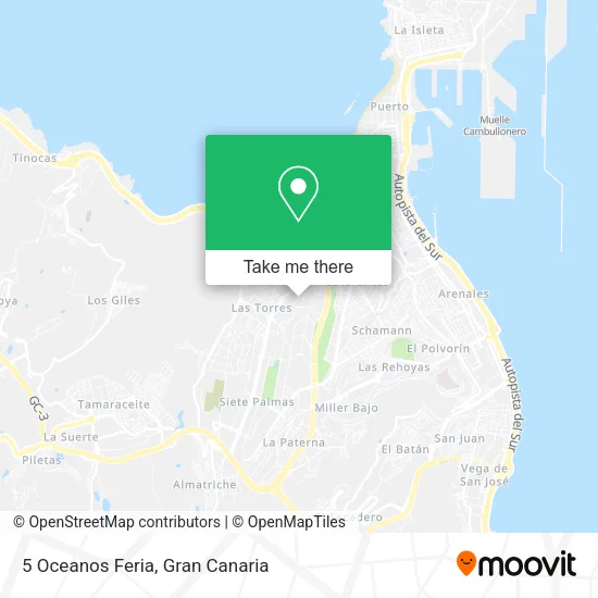 5 Oceanos Feria map