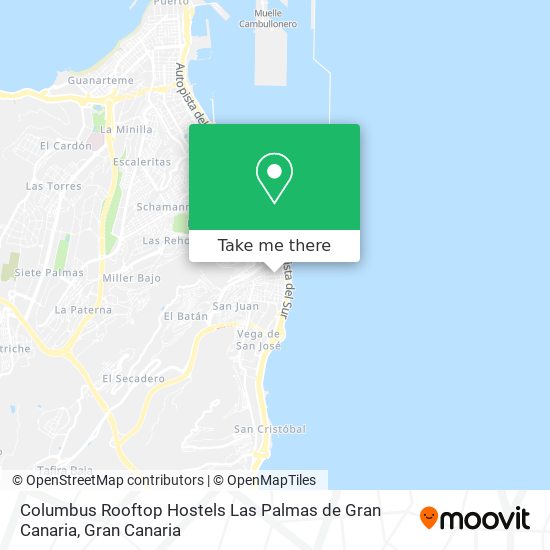 Columbus Rooftop Hostels Las Palmas de Gran Canaria map