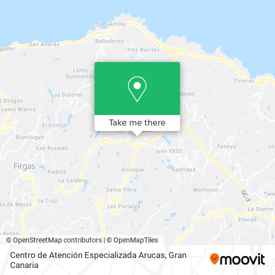 mapa Centro de Atención Especializada Arucas