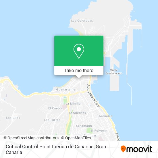 Critical Control Point Iberica de Canarias map